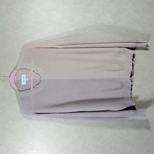2/$10 05191 Dear John two tone tan distressed ribbed sweater L NEW